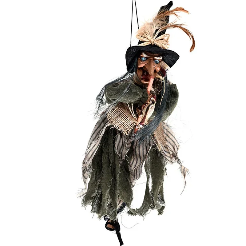 Halloween Electric Toy scary cry broom witch estival Bar Home Decoration Halloween Party Decoration Witch Pendant Toys