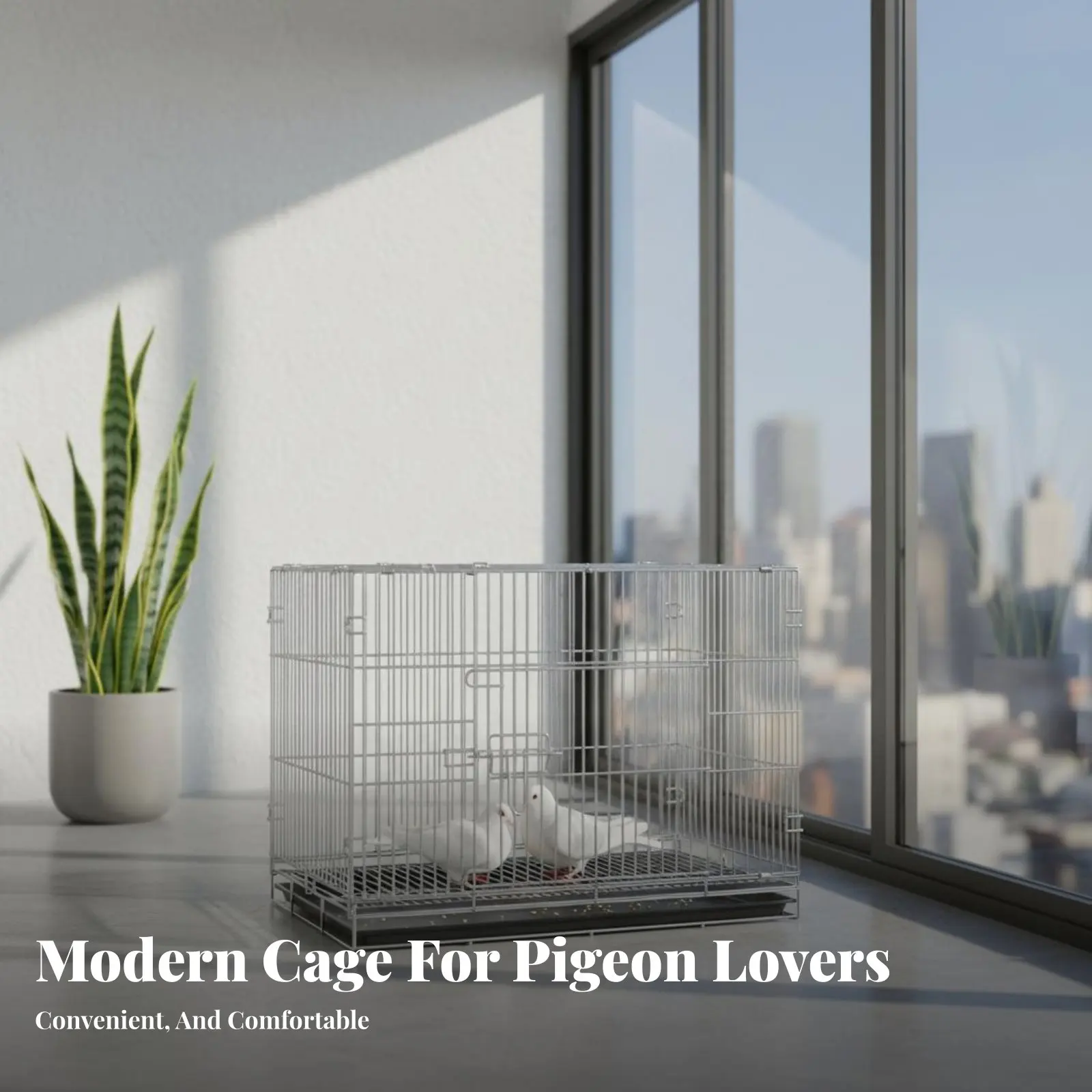 Pigeon Breeding Enclosure Foldable Folding Pigeon Enclosure Pet Enclosure Slide-Removable Tray Raised Bottom Grate