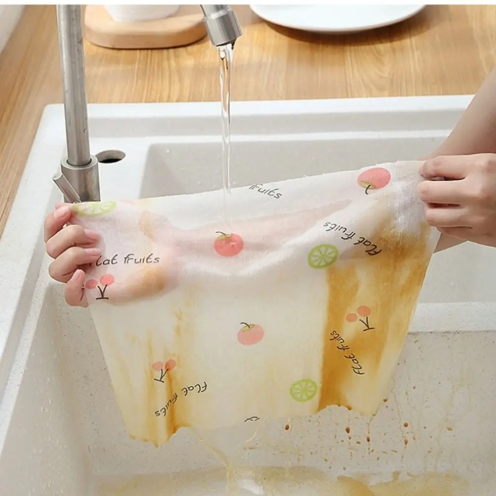 1Roll/400Sheets Non-woven Fabric One-Time Dishcloth Thickened Degreased Non-Stick Oil Cloth Reusable Washable Cleaning Cloth