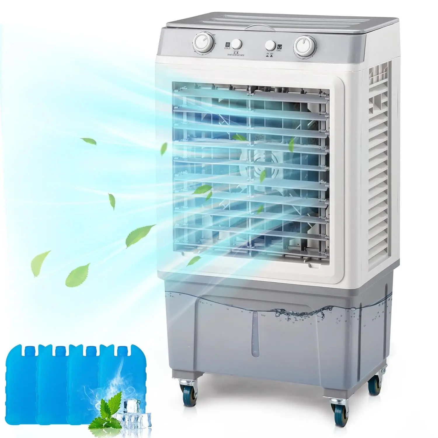 

Охладитель воздуха Swamp Cooler, 2353CFM, испарительный, с баком на 8 галлонов, таймером на 1 час, 90-градусным углом обдува. ° Вентилятор с функцией осцилляции, портативный, настраиваемый