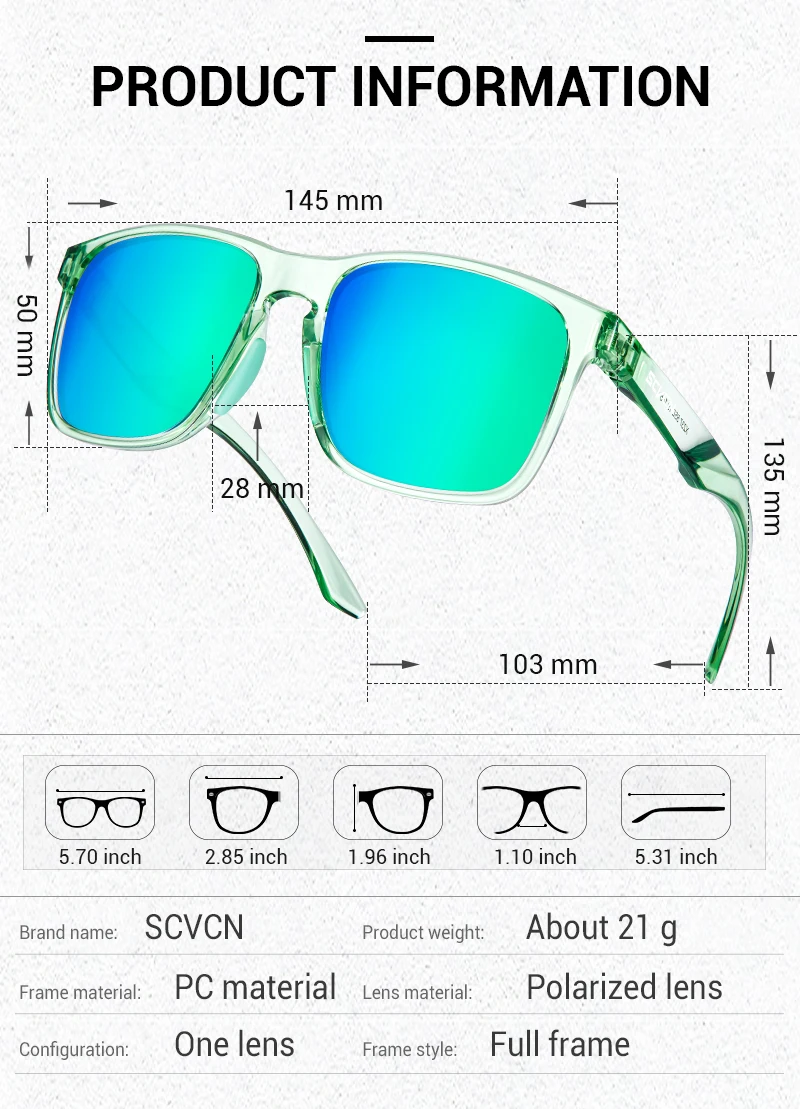 SCVCN Polarisierte Wanderbrille Angelbrille Fahrradbrille Modische UV400 Fahrradbrille für Herren MTB Sport Fahrradbrille Outdoor – Detail 10
