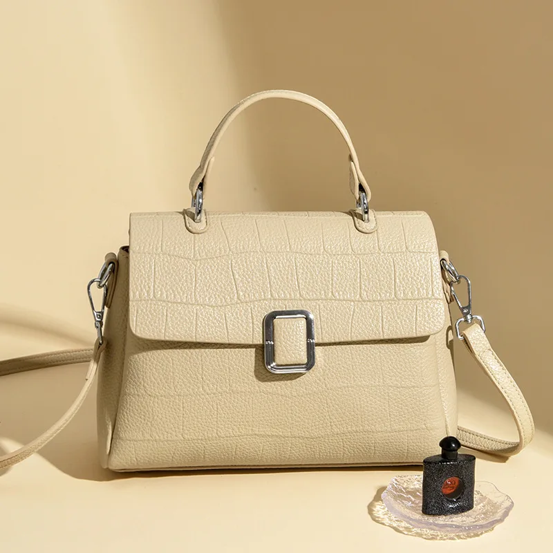 

2025 New Luxury Small Square Bag for Women Soft Leather Shoulder Bag Minimalist Crossbody Purse with Top Handle, Versatile Bag