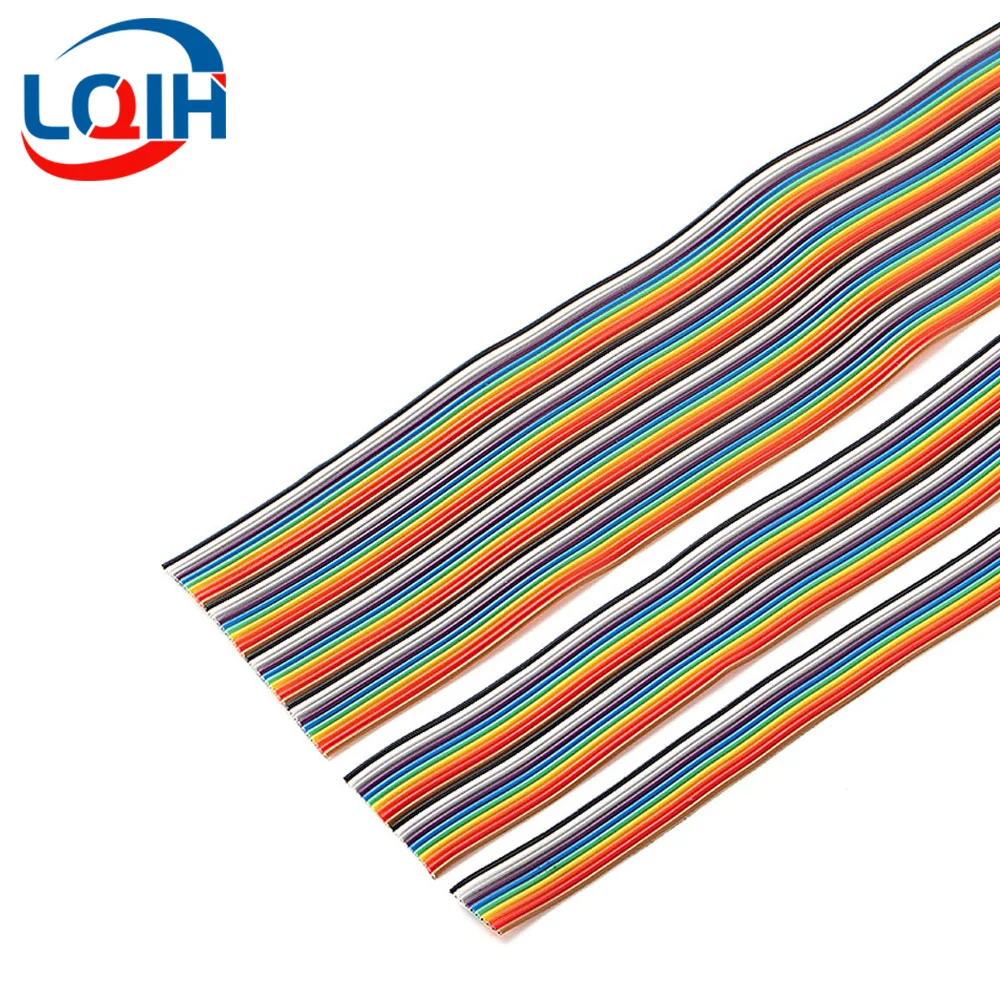 1/3/5Meter 6/8/10/16/18/20/26/34/40P 1.27mm Pitch Color Grey Flat Ribbon Cable Rainbow DuPont Wire For IDC 2.54mm FC Connector