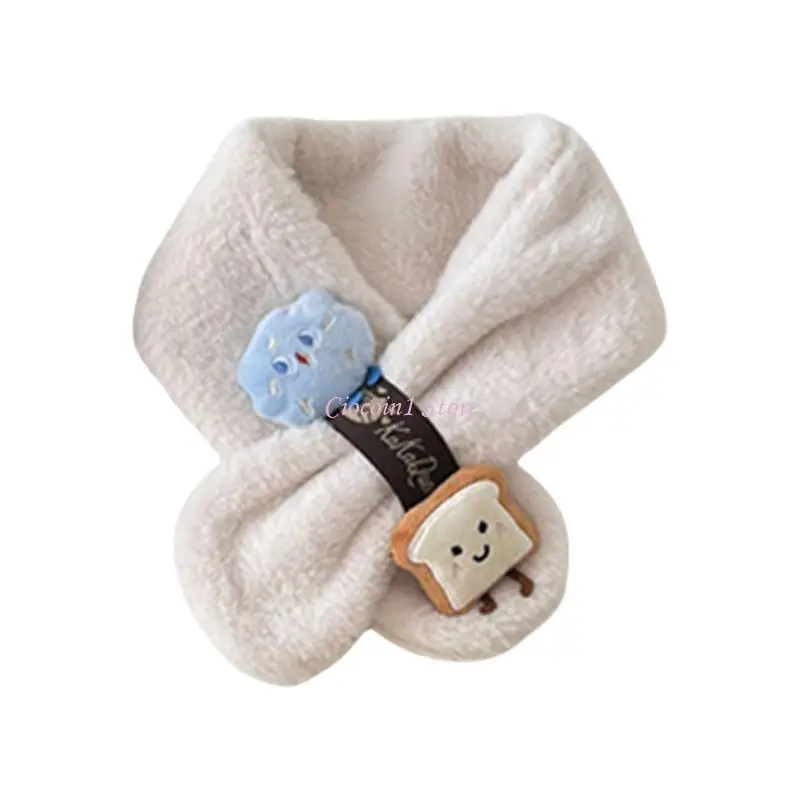Y1UB Infant Fleece Neck Warmer Children Plush Scarf Cotton Scarf for Winter Outdoor Activity Suitable for Kids 3 to 10 Year