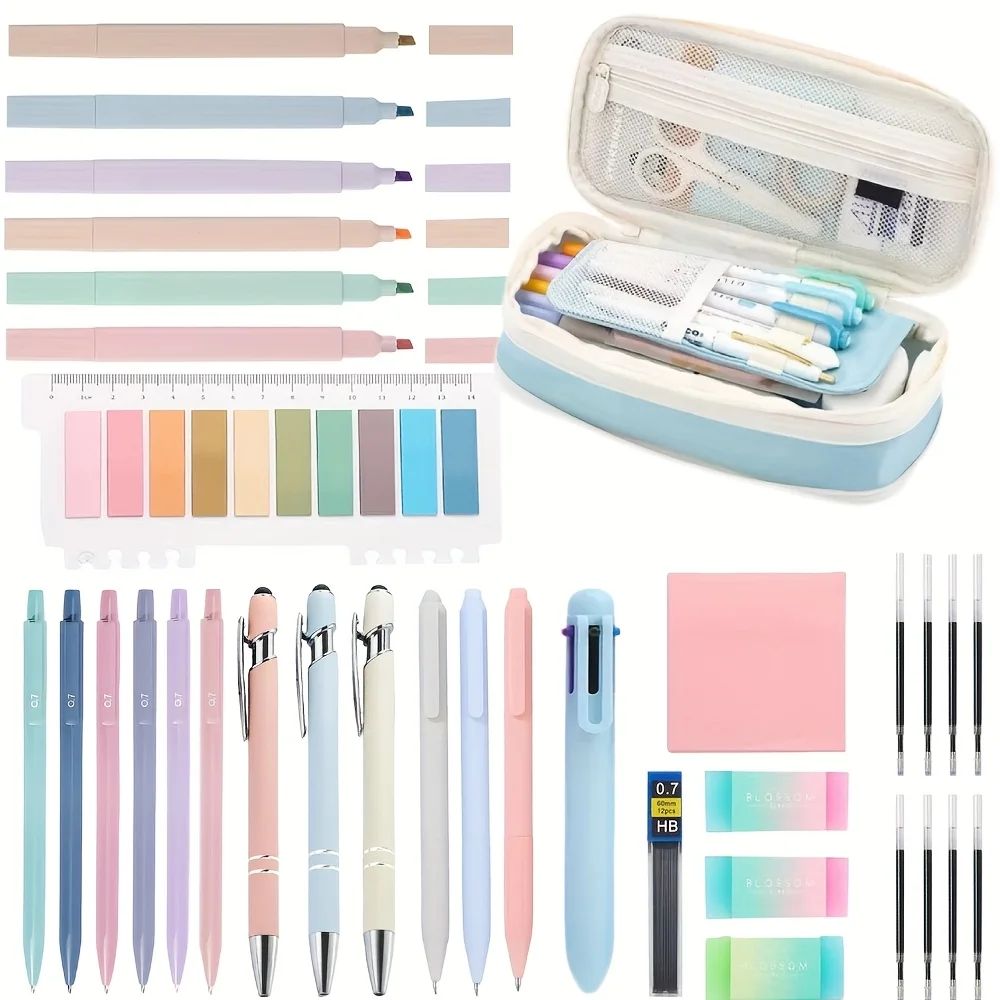 

Набор пеналов из 34 предметов с маркерами, стилусами и механическими карандашами — необходимые принадлежности для учебы и исследований в колледже