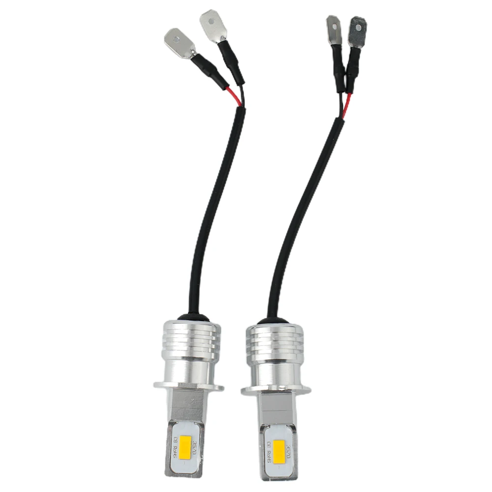 2pcs Fog Light Bulbs Conversion Kit Super Bright H3 CSP LED 55W 6000LM 3000K Yellow LED Bulbs Anti-corrosion