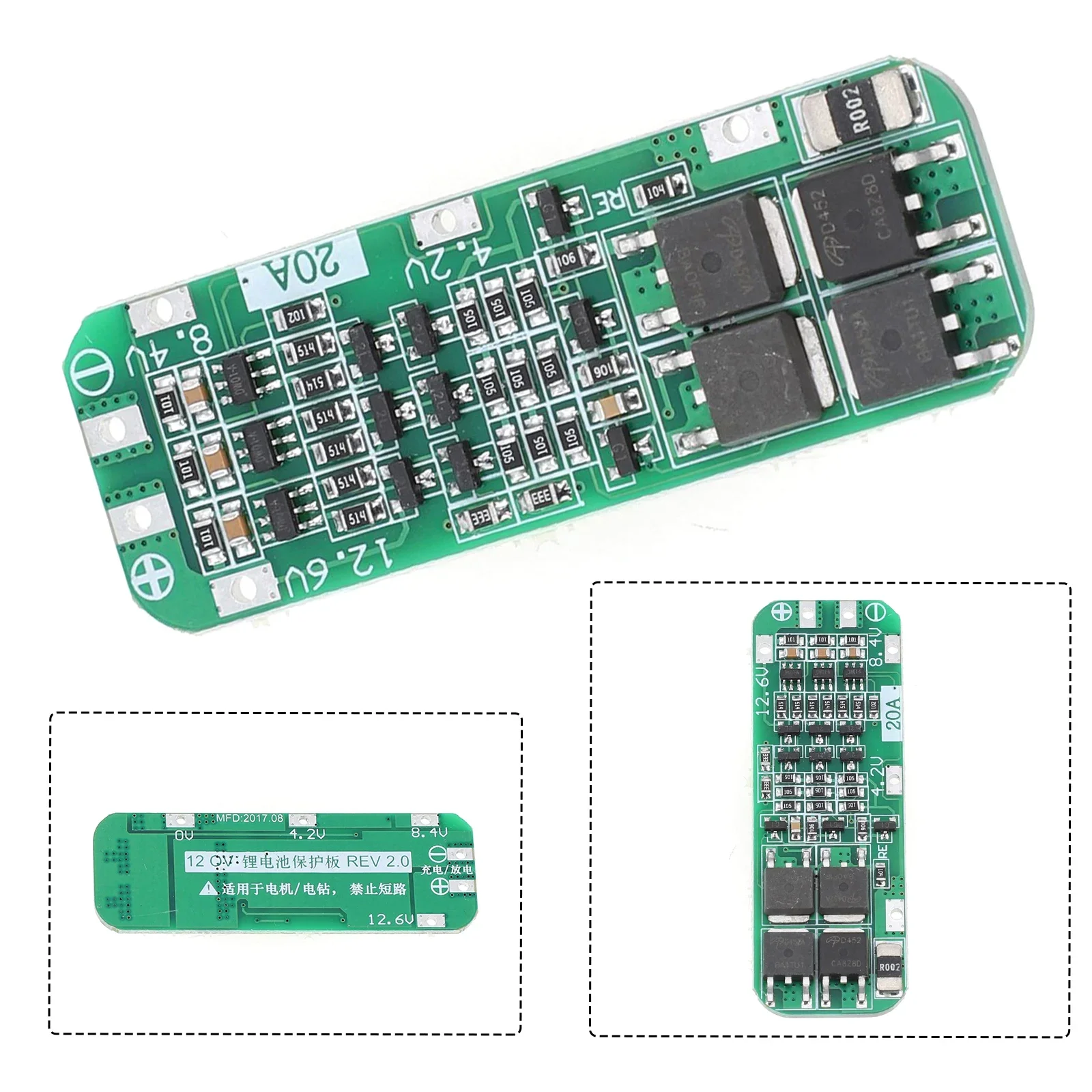 Li-ion Battery Protection Board Revision 2.3 1 Pcs 12.6V 20A 59x20x3.4mm Cell Module Protection Board Brand New