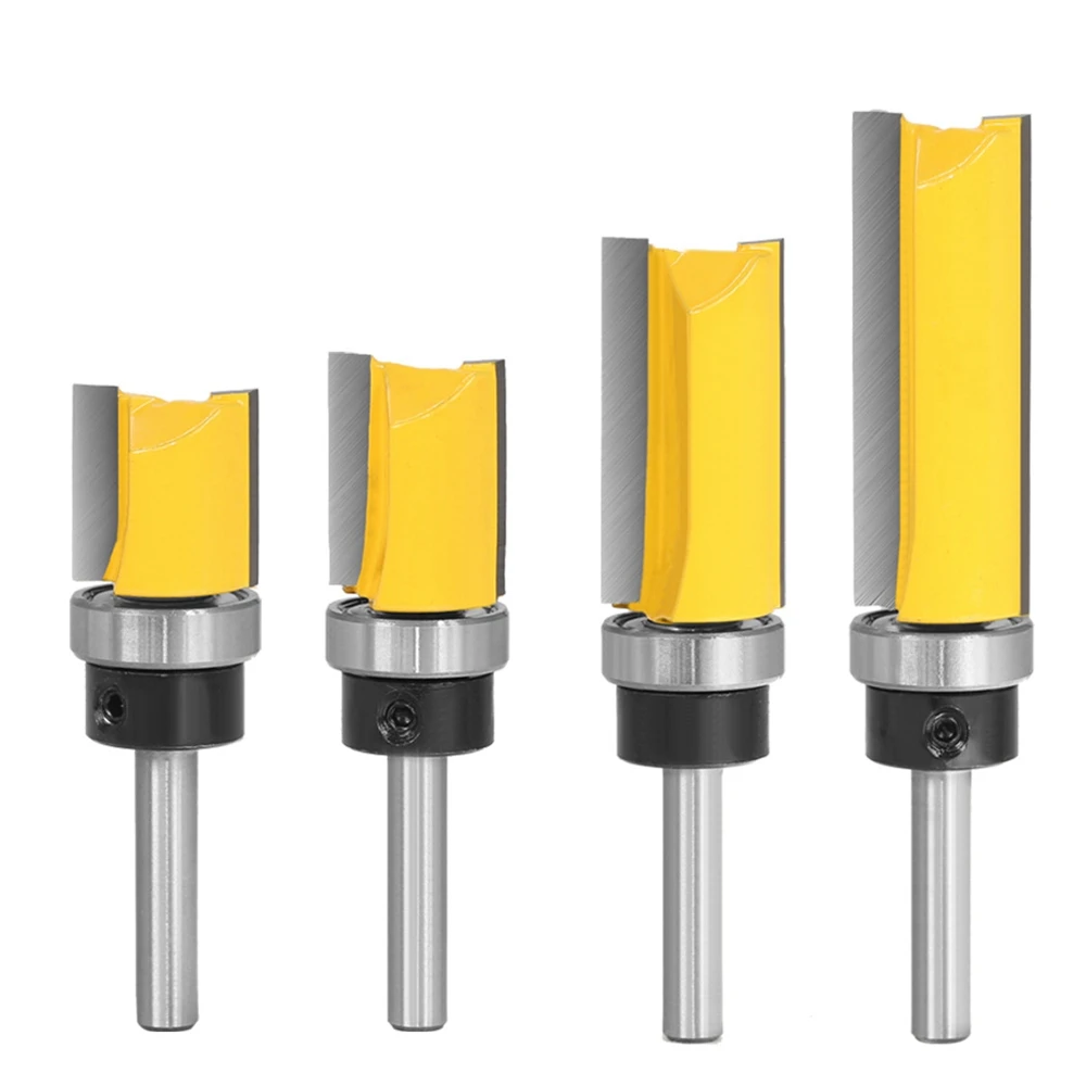 Flush Trim 3/4 Inch Einde Router Bit Schacht Lager 1/4 "Schacht Boor Bit Houtbewerking Freesmachine Polijstkop Gereedschap Voor Hout