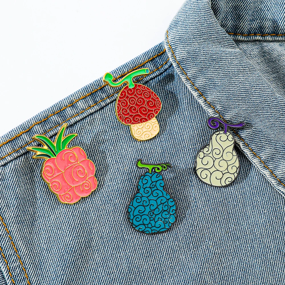 Anime Enamel Pins Brooch Devil Fruit Badge Brooches Backpack Lapel Cosplay Props Pin Accessories Gifts