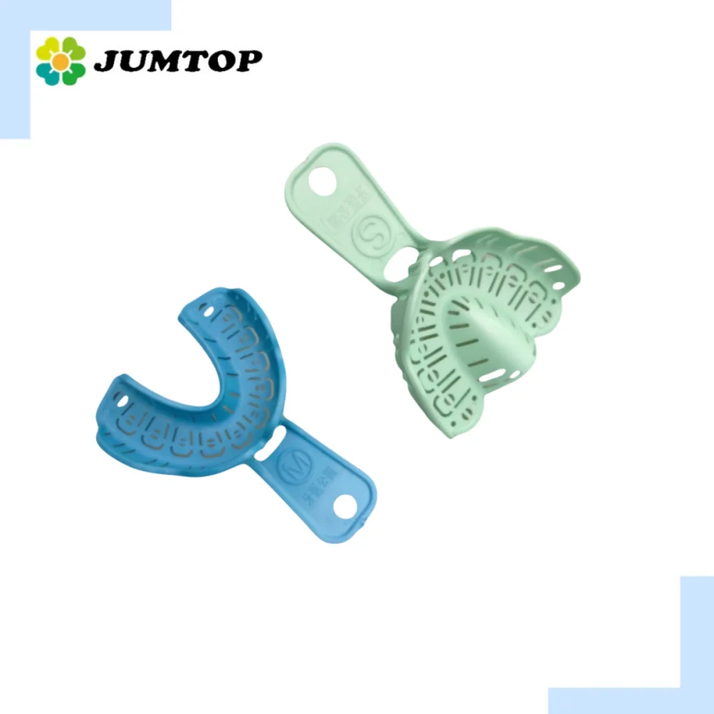 

2PCS Dental Tray Upper Lower Orthodontic Dentistry Implant Impression Plastic Tray Dentist Disposable Materials