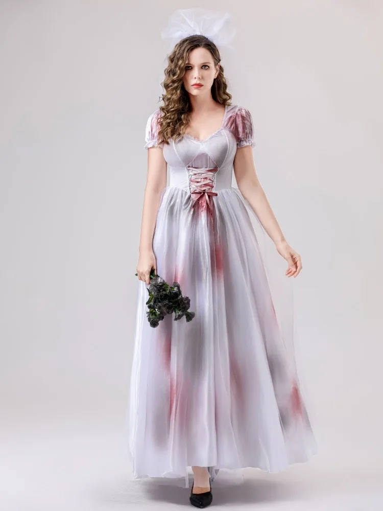 

Halloween Cosplay Ghost Bride Dress Scary Wedding Dress Women's Costume Hanfu Stage Costume Traditional Chinese Clothing
