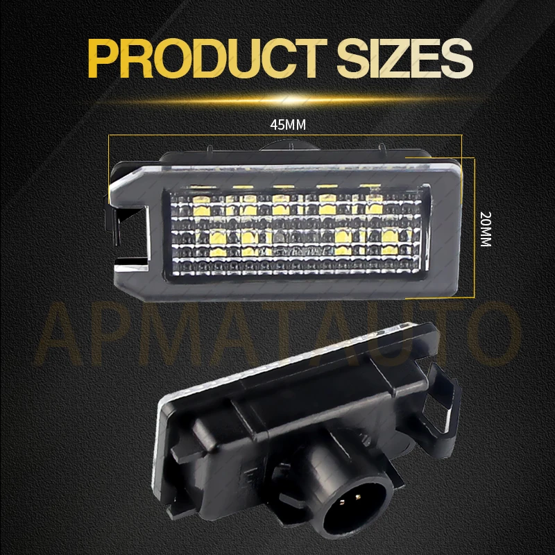 LED License Number Plate Light For 14-20 Jeep Grand Cherokee WK2 14-17 Compass Patriot 2015-2017 Dodge Viper 13-17 Accessories