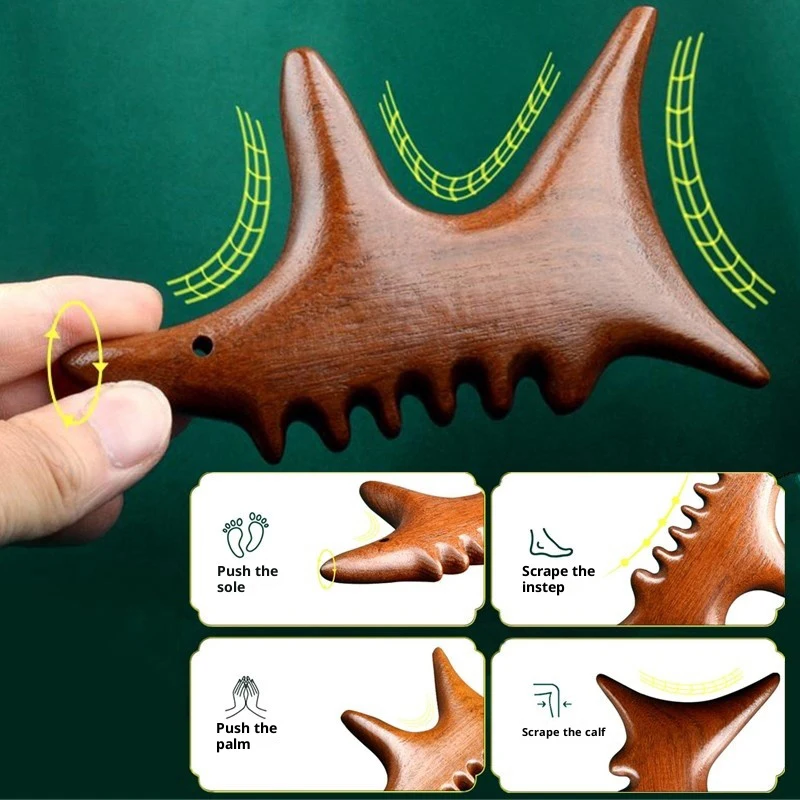 

Golden Silk Sandalwood Trigger Point Massage Gua Sha Tools Professional Lymphatic Drainage Tools Therapy Massage Tools For Foot'