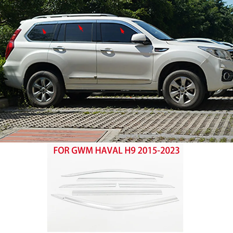 

Car accessories FIT FOR GWM HAVAL H9 2015-2023 ABS chrome waterproof Door Window Visor Vent Shades Sun Rain Guard