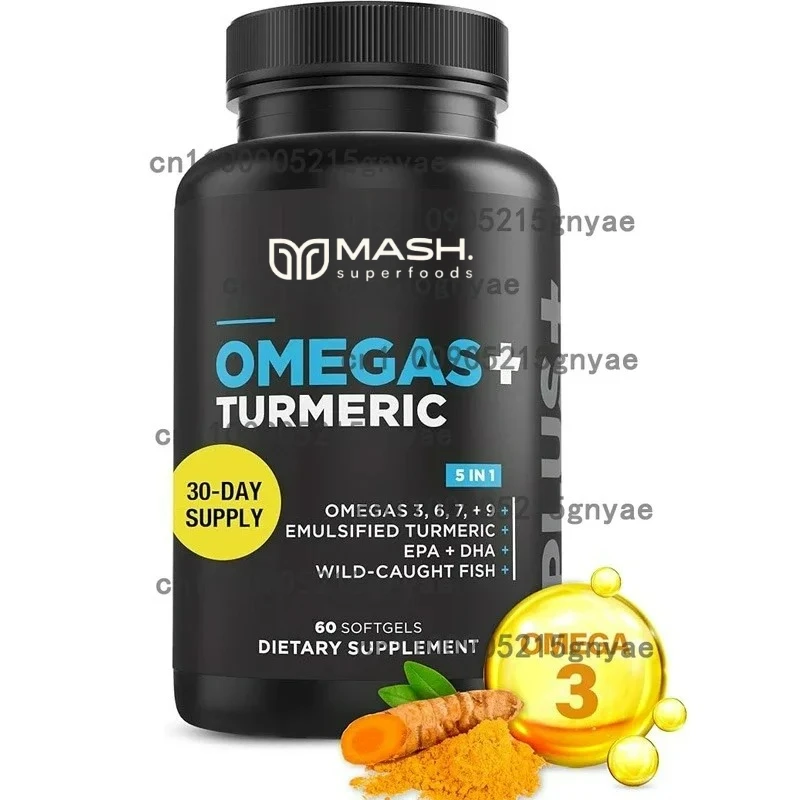 

Omega Soft Capsules - Concentrated Omega 3 60 Capsules Fish Oil Supplement Rich in DHA&EPA - No Fishy or Lemon Flavor