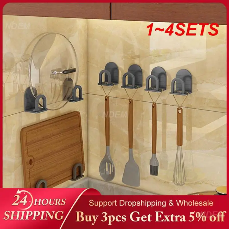 1~4SETS Kitchen Storage Organizer Can Be Connected To Any Smooth Surface Waterproof Sponge Hanger Stainless Steel Drying Rack