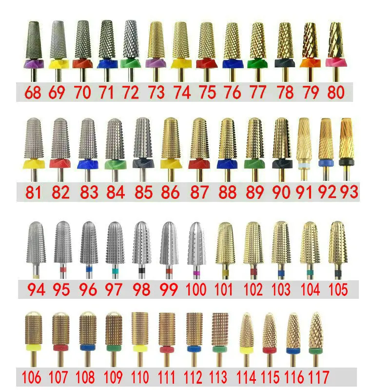 1 Stück Hartmetall-Nagelbohrer aus Wolframstahl, Nagelmaschinenwerkzeug, 3XF/XF/F/M/C/XC Körnung, Bohrer für Nagelhautpflege