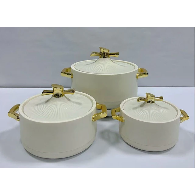 NEW Design Party Hotpot Container Food Warmer Casserole Food Warmer Set Thermal Container Insulated Lunch Box 3 Pcs Set1/2/3.5L