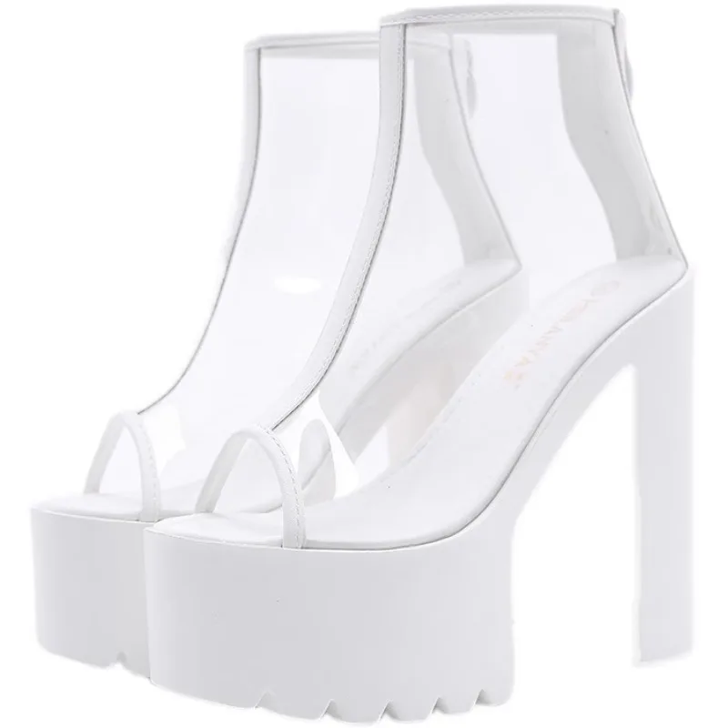 Sexy Women's Sandals with Thick Heels Waterproof Platform and Fish Mouth Perfect for Nightclubs DJ Performances and Singer