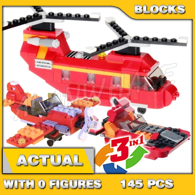 5 أنواع 3in1 سوبر المتسابق الأحمر الدوارات طائرة شاحنة الكابينة الطريق السريع كروزر دراجة نارية 3105 بناء الالعاب العملاقة متوافق مع النموذج #3