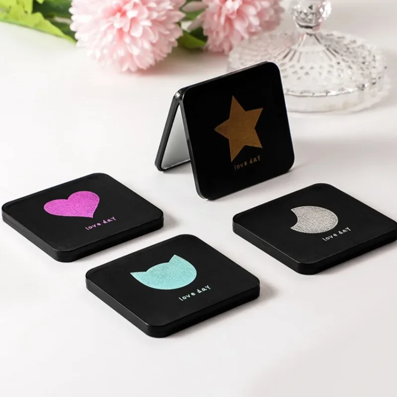 Foldable Makeup Mirror Portable Cute Pattern Double-Sided Mirror Student Dormitory Desktop Make Up Mirror Small Gift Espejo