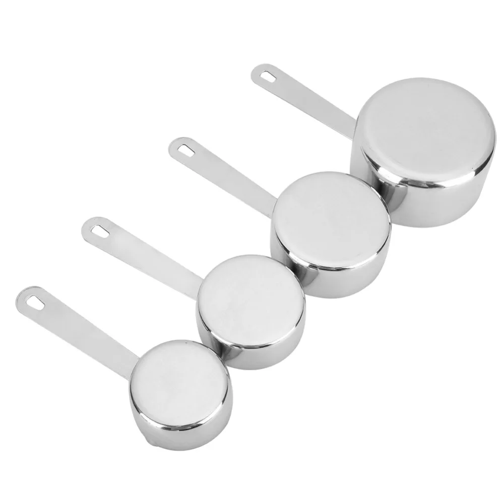 

4Pcs Set Stainless Steel Measuring Cups Stackable Metal Stainless Steel Measuring Cups Dual Spouts Measuring Spoon Cup