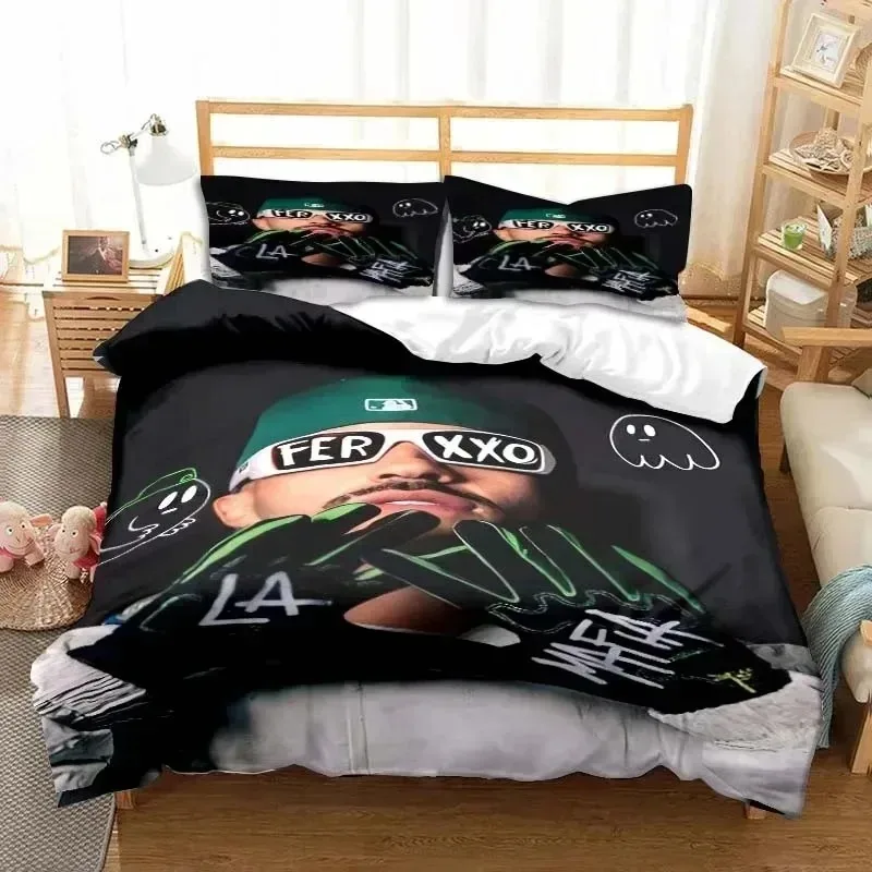 3D Print Fashion Ferxxo Feid Rapper Bedding Set Boys Girls Twin Queen King Size Duvet Cover Pillowcase Bed boys Adult Bedroom