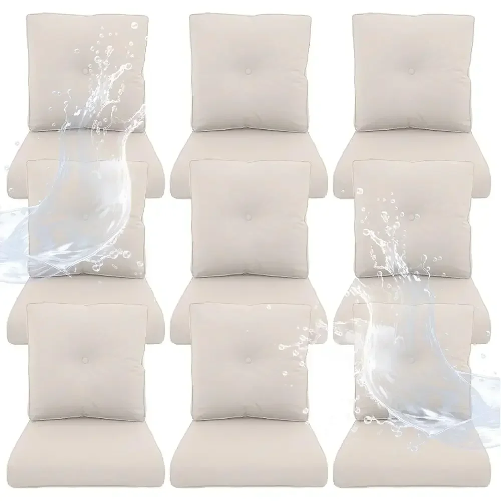 9-Piece Outdoor Patio Furniture Cushion Set - 22x24 with Removable Covers, High-Density Foam Filling for Chairs, Rockers, Sofas,