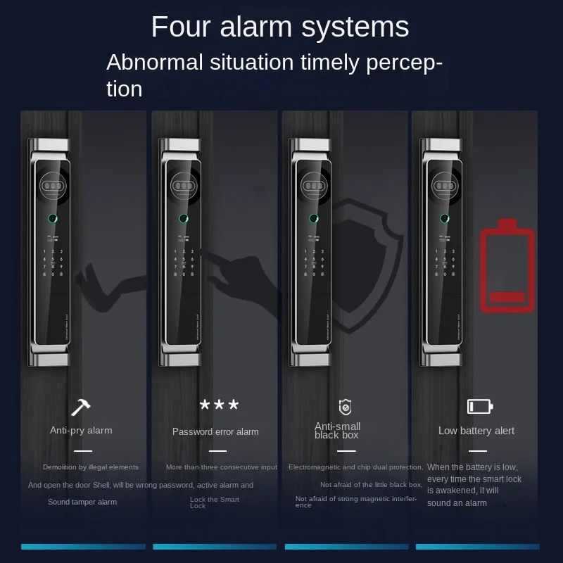 Full-automatic Fingerprint Password Smart Lock Video Intercom Real-time Monitoring Remote Unlock Cat's Eye Security Door
