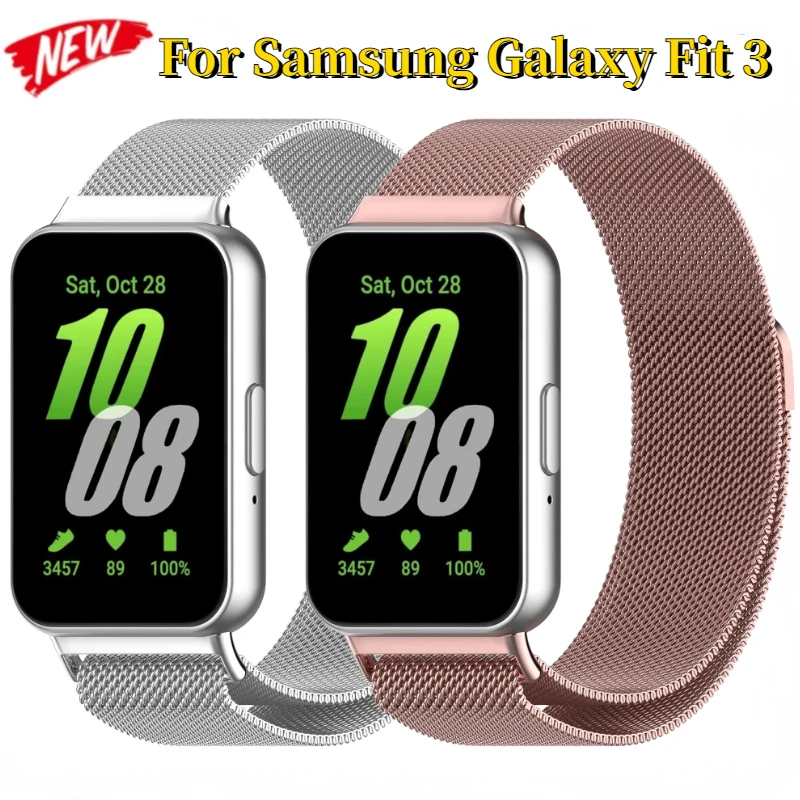 Milanese Loop Metal Strap for Samsung Galaxy Fit 3 Band Magnetic Bracelet Accessories Wristband for Samsung Galaxy Fit 3 Correa