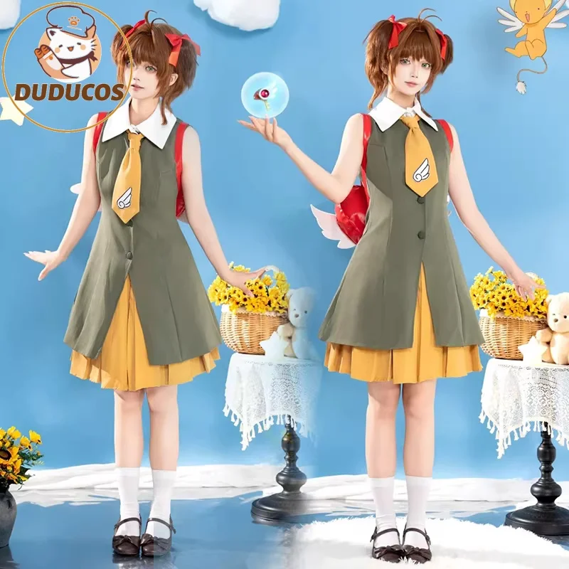 

DUDU-SR Kinomoto Sakura Cosplay Anime Card Captor Sakura Women Dress HK Journey Cute Christmas Kinomoto Sakura Cosplay