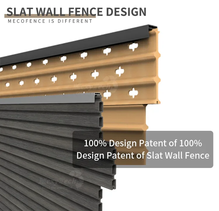 DIY home WPC fence aluminium post WPC waterproof for UV resistant outdoor garden WPC fencing