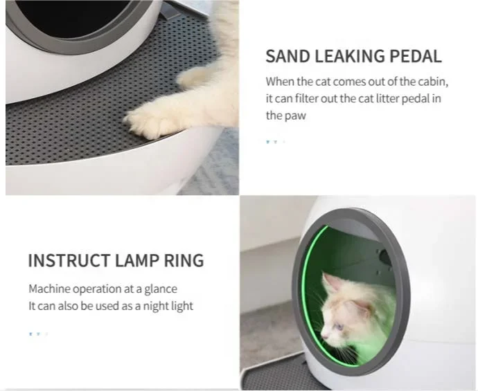 Boîte de toilette automatique à lumière UV pour chat, grande porte de sécurité, auto-livres intelligents, Wi-Fi, commande à distance