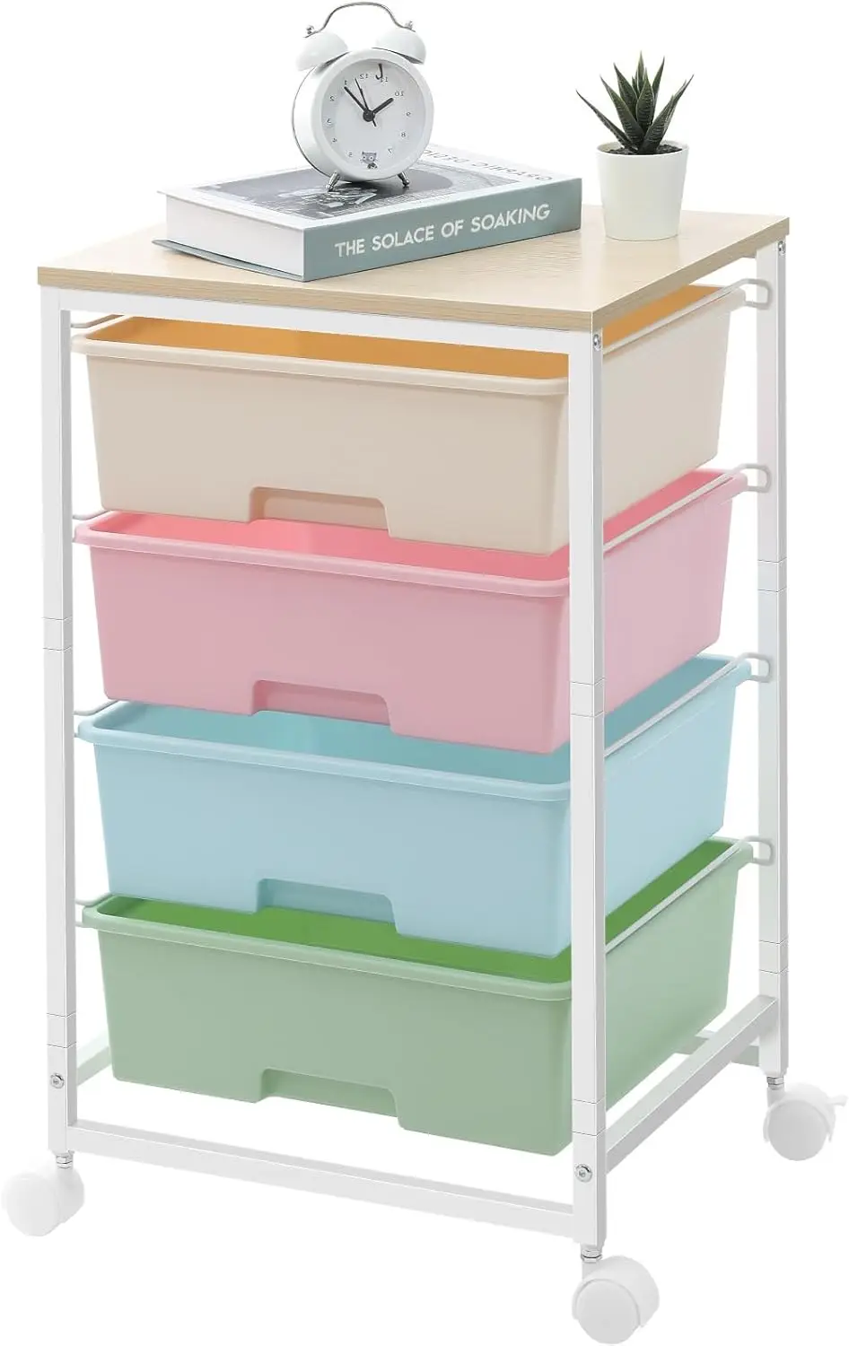 

Rainbow Utility Cart with 4 Drawers, Rolling Storage for Home Organization