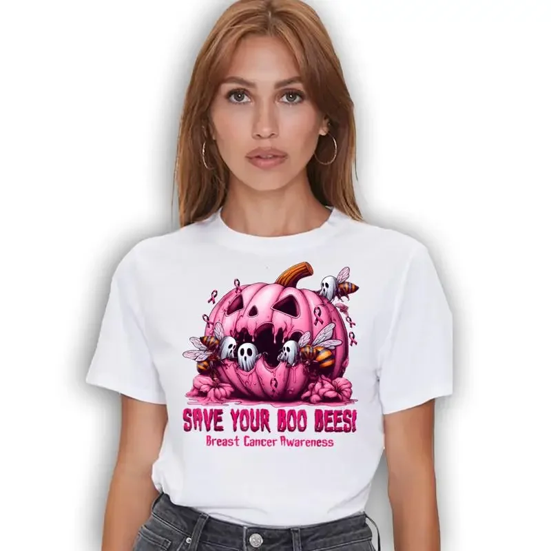 Pumpkin Save Your Boo Bees Breast Cancer Awareness T Shirt