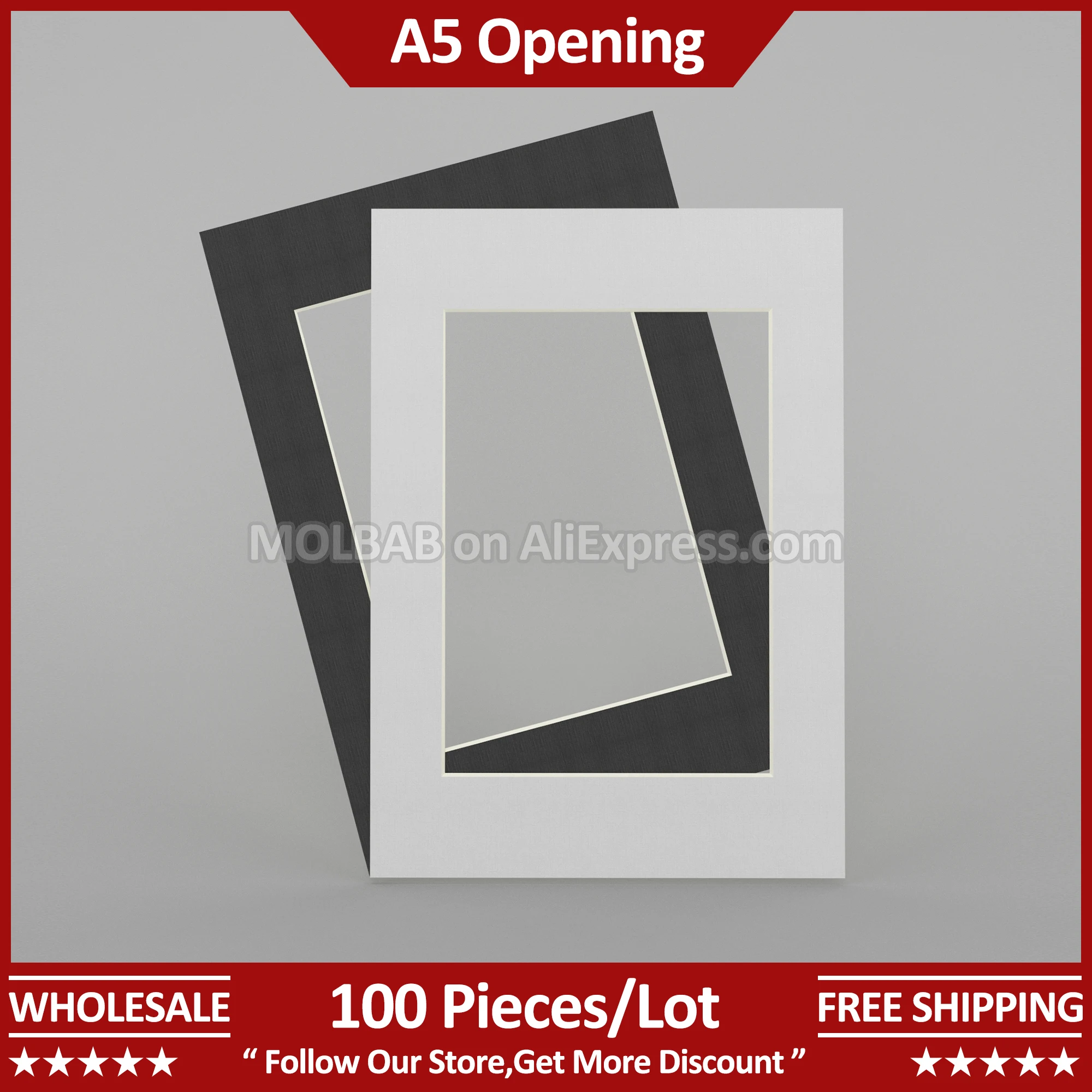 

A4 Photo Mat A5 Opening White/Black Paperboard Picture Passe-partout Frame Mounting Decoration Wholesale 100 Pieces Per Lot