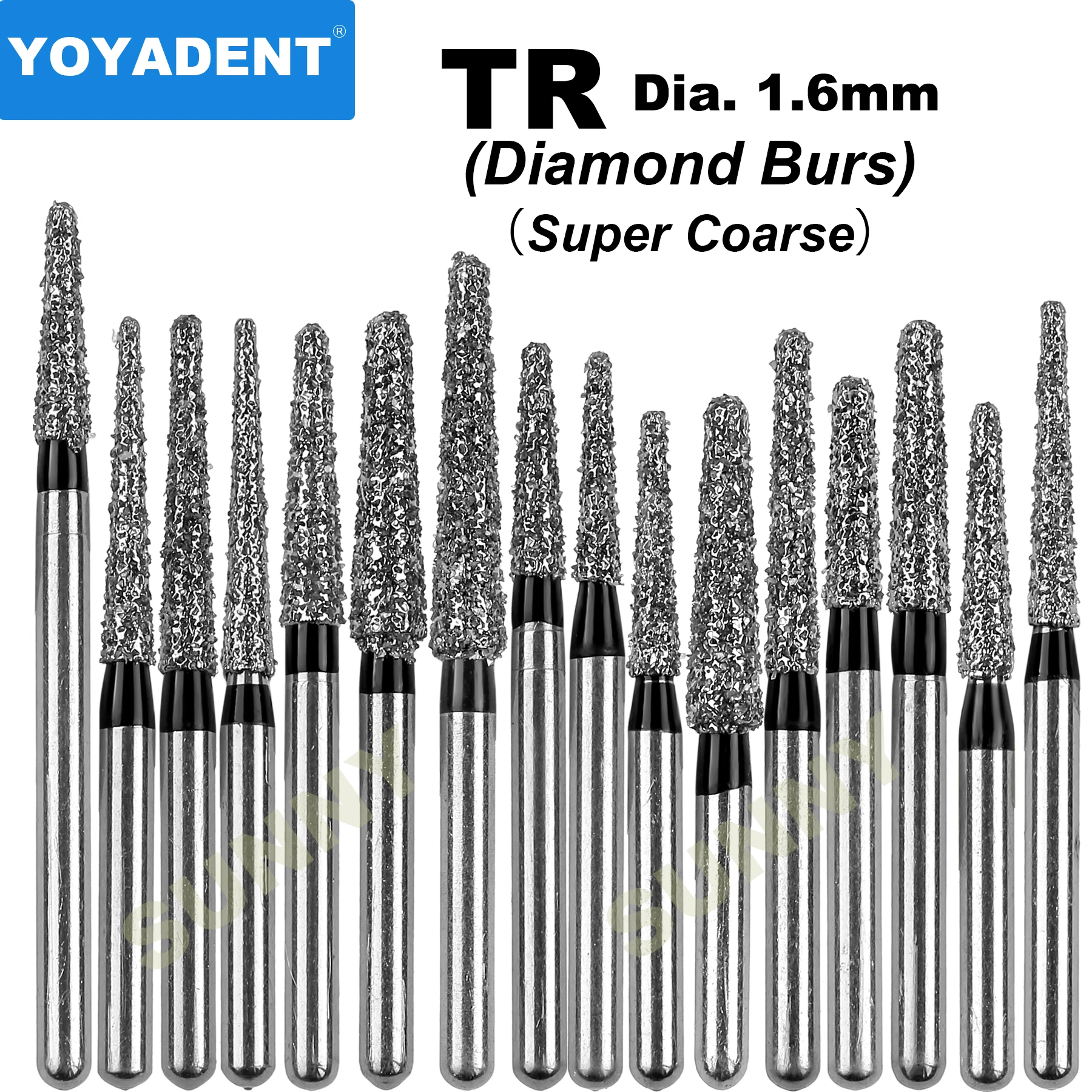 10 buah/pak bor berlian gigi tipe TR kedokteran gigi stroberi FG Burs untuk Dia kecepatan tinggi. Alat pemoles 1.6mm