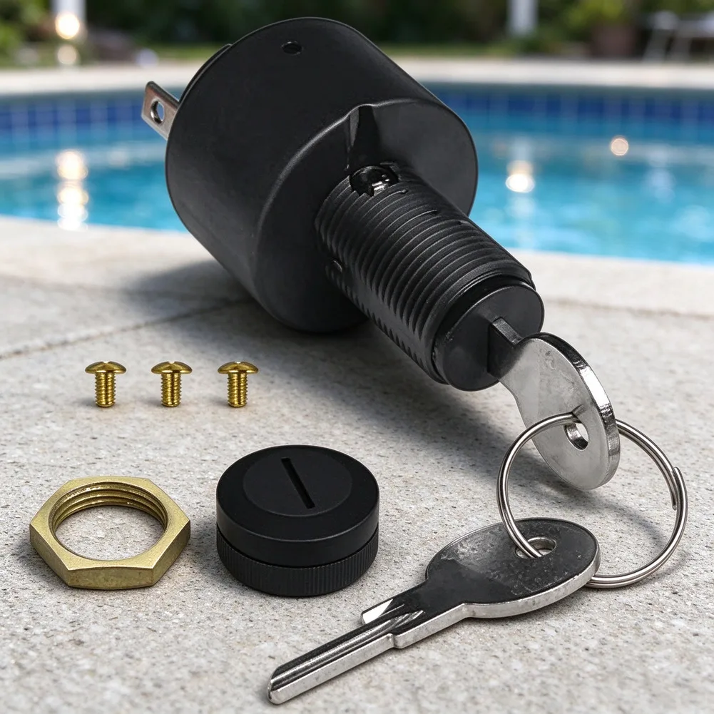 Marine Ignition Switch for Sierra MP41030 Replacement with Off Run Start Function and Protective Rubber Cap Coverage