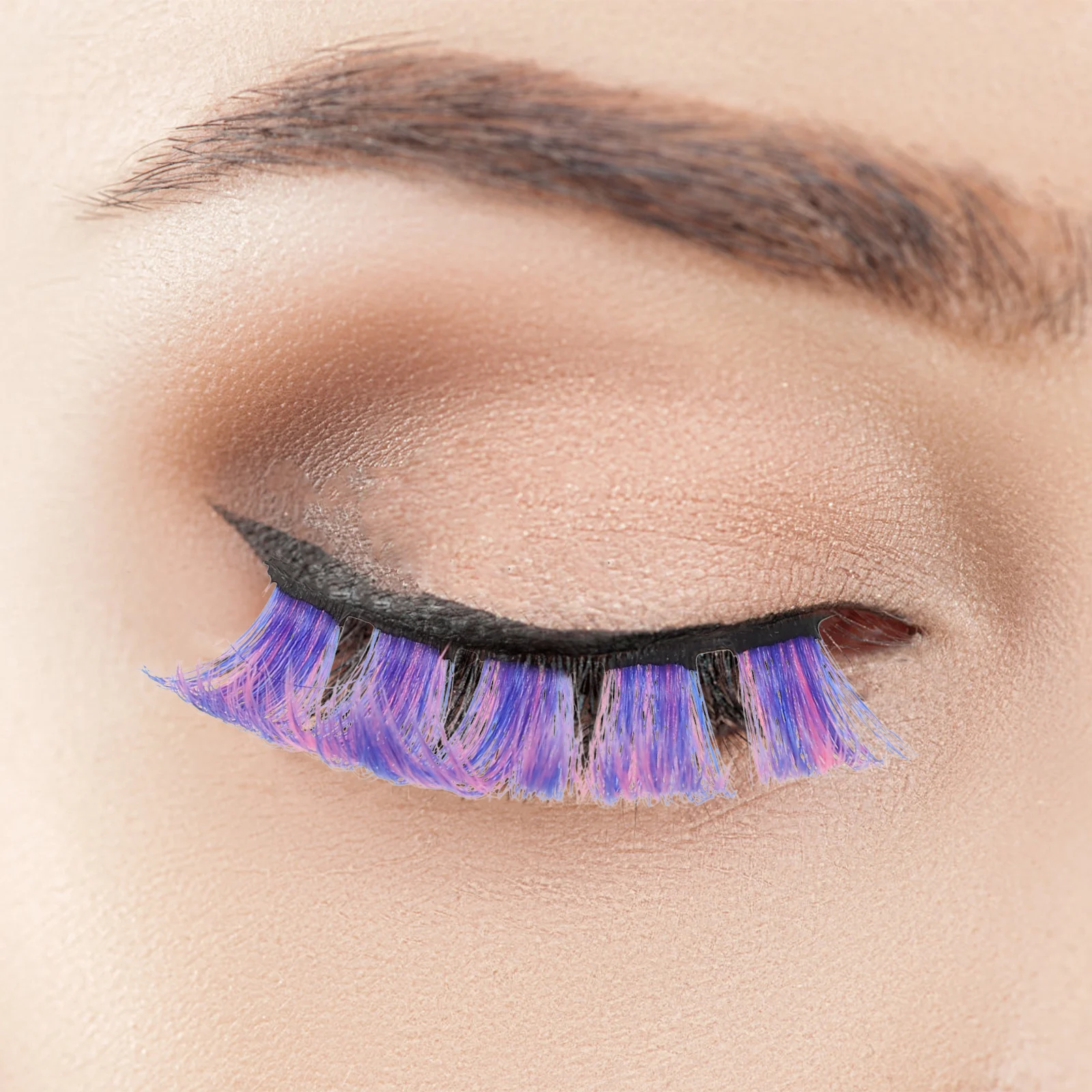 

Colored Eyelashes Reusable False Lashes Natural Look Full Strips Fake Curling lashes for Female Party Makeup Daily Use