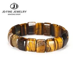 JD Natural Stone Colorful Tiger Eyes Beads Bangles Men Women Bracelets Handmade Crystal Jasper Energy Jewelry For Summer Gifts