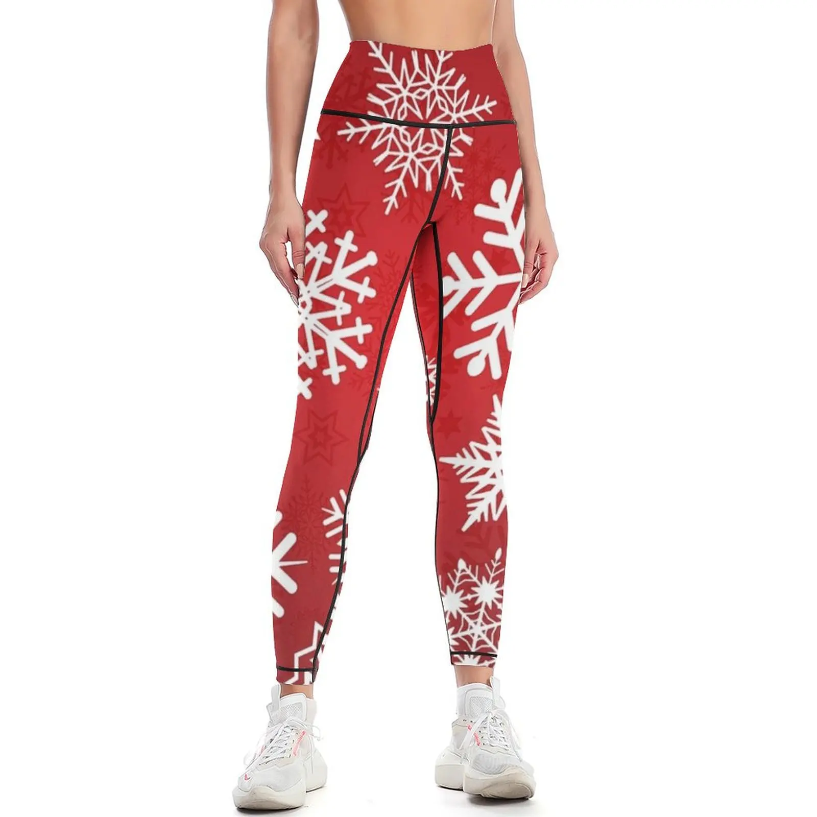 

Christmas Snowflakes Leggings sporty woman push up leggins push up woman exercise clothing for sports tennis for Womens Leggings