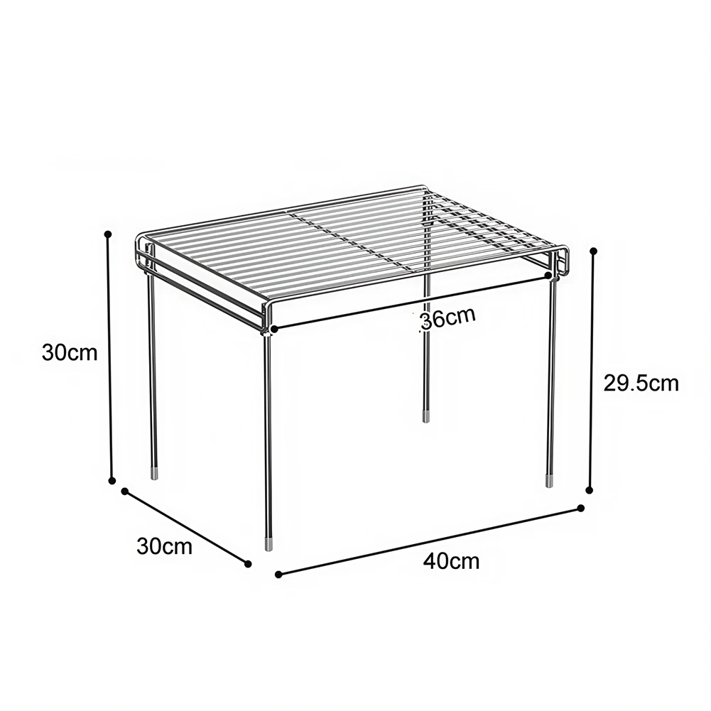 Countertop Microwave Holder Stand Rack with Stainless Steel Material to Organize Microwave and Various Kitchen Essentials