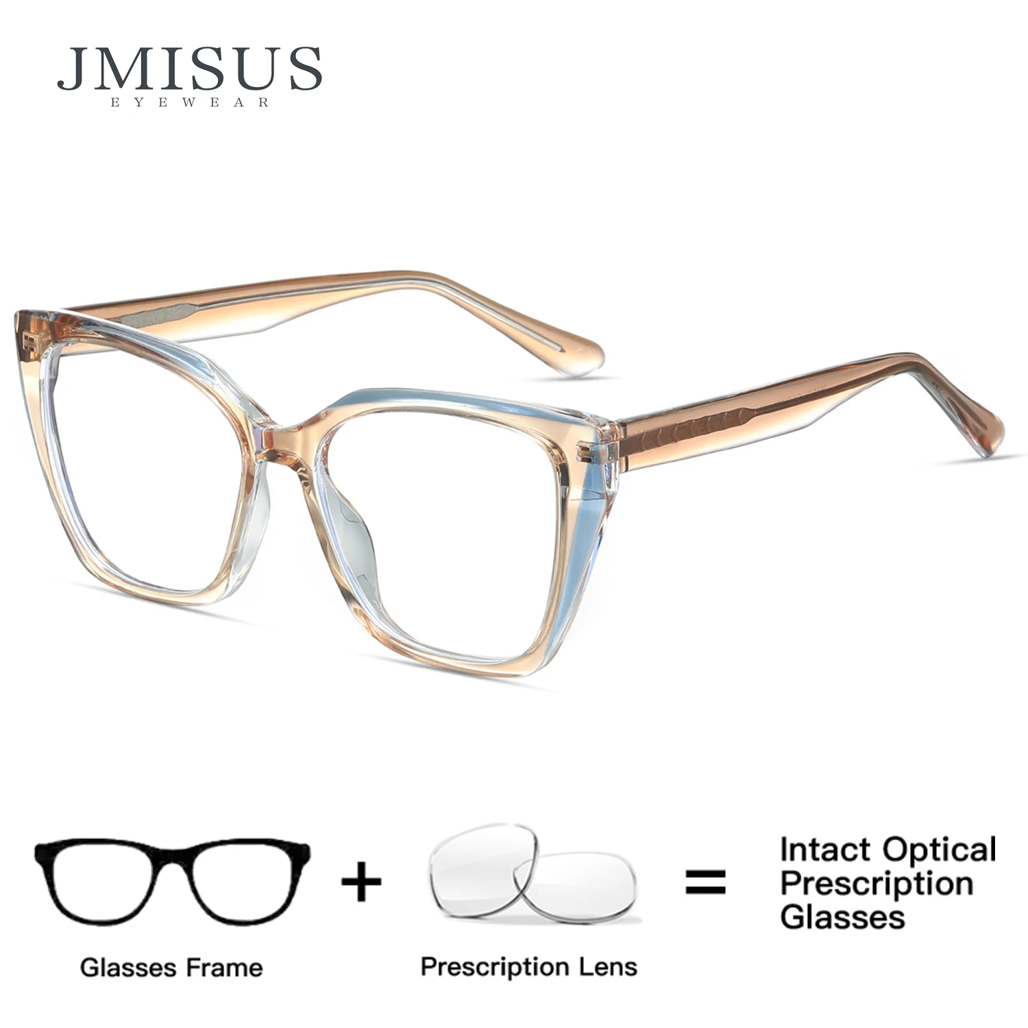 

JMISUS Cool Fashion Cat Eye Optical Prescription Glasses Women's Square Photochromic Myopia Glasses
