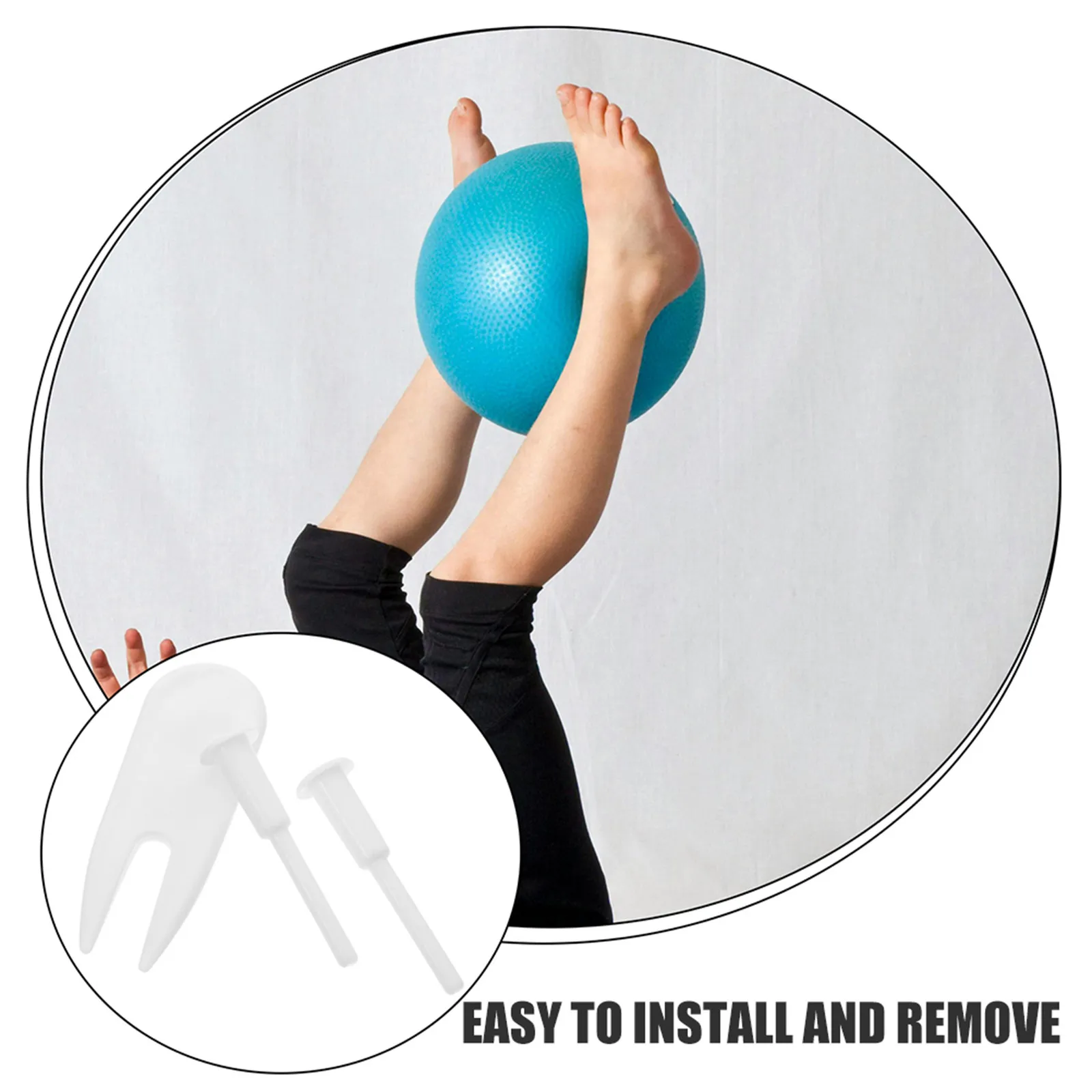 1Set Fitness Ball Plug Kit Yoga Ball Air Stopper Plug Pin for Inflatable Exercise Equipment Leak Proof Compact Easy Install