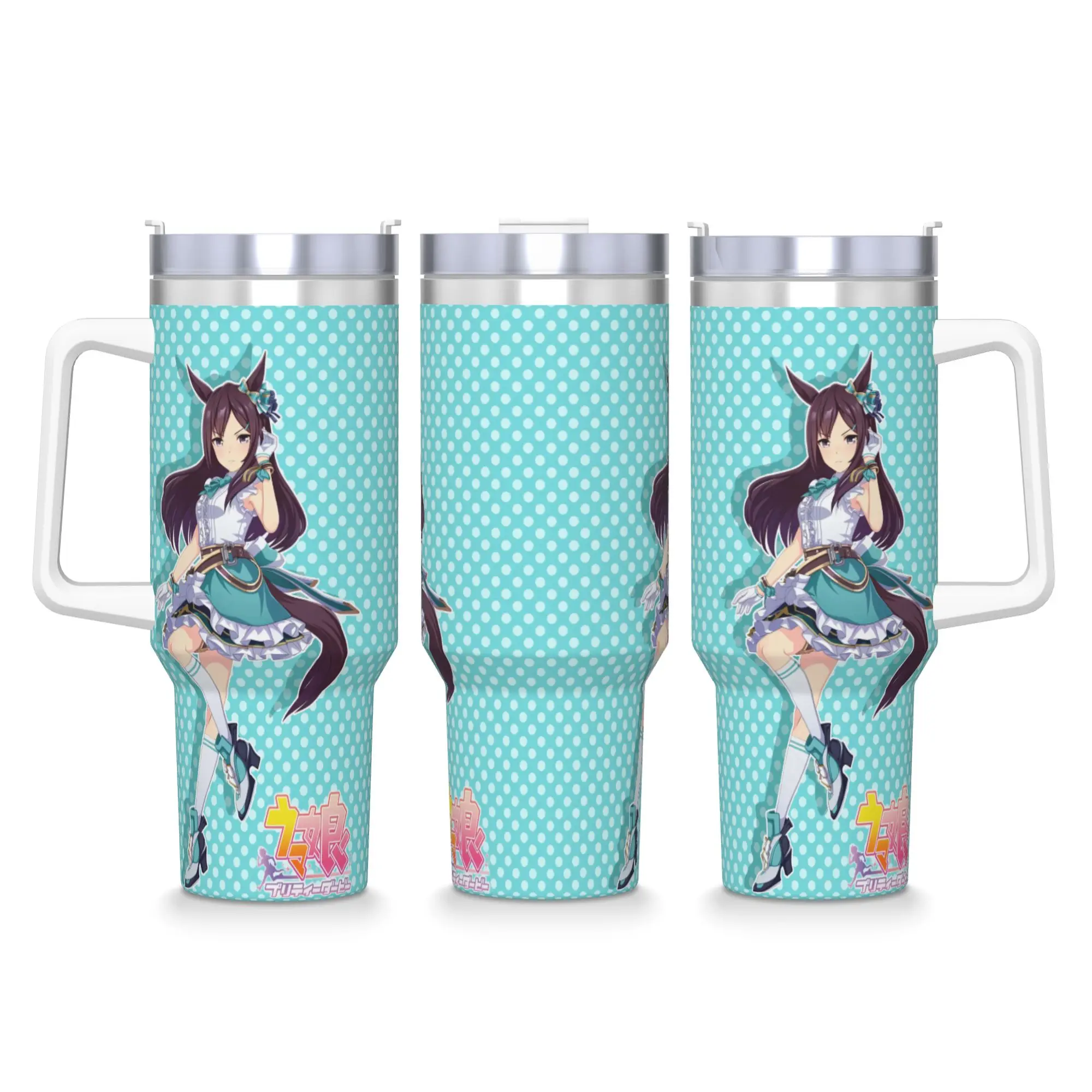 Mejiro Dober UmaMusume Pretty Derby Stainless Steel Tumbler  Driving Mugs Cup 40oz Thermal Mug Leakproof Cold and Hot Tea Bottle