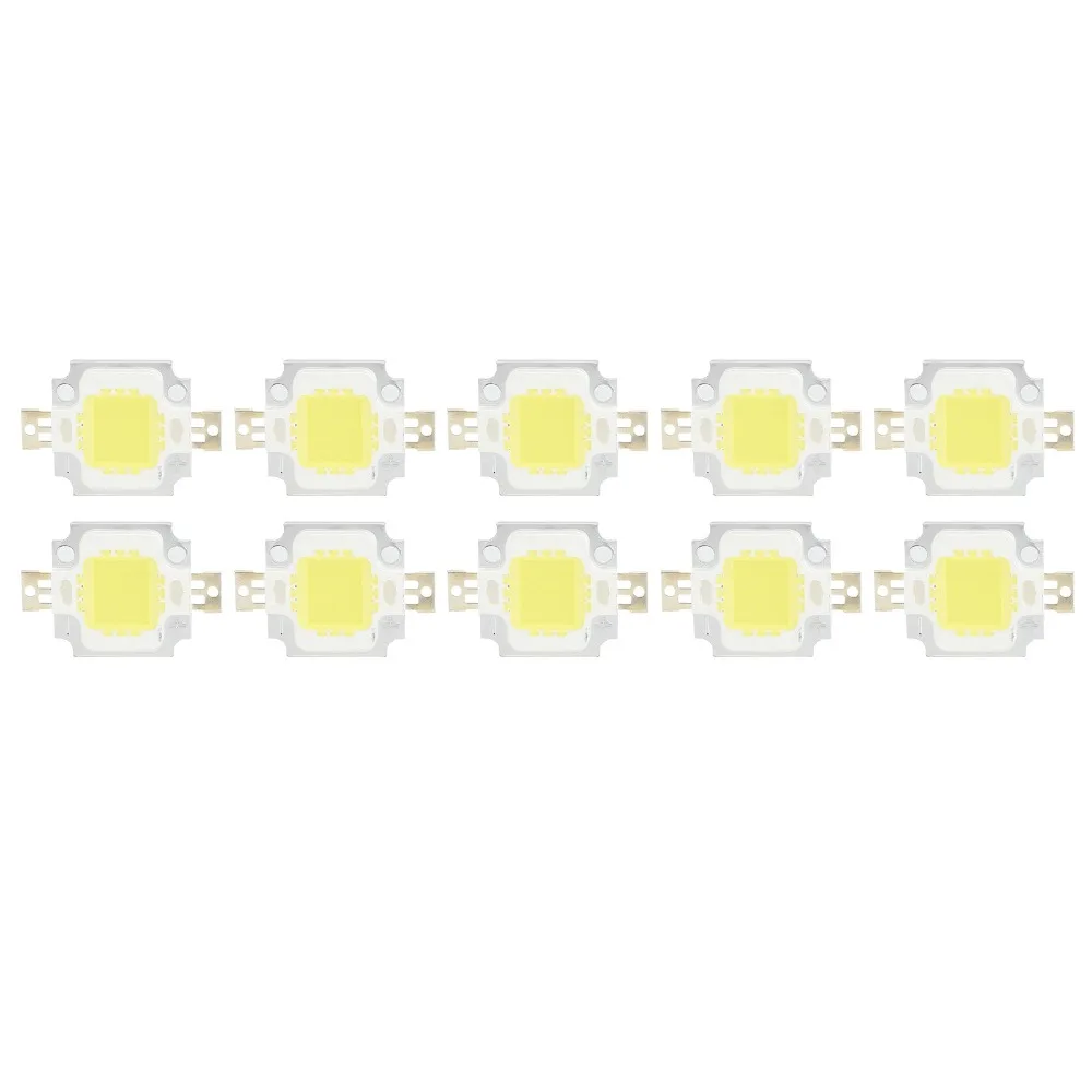 10PCS Durable 10W COB Light Source 12V 6500K Integrated LED Chip High Power LED Chip Bulb Replacement