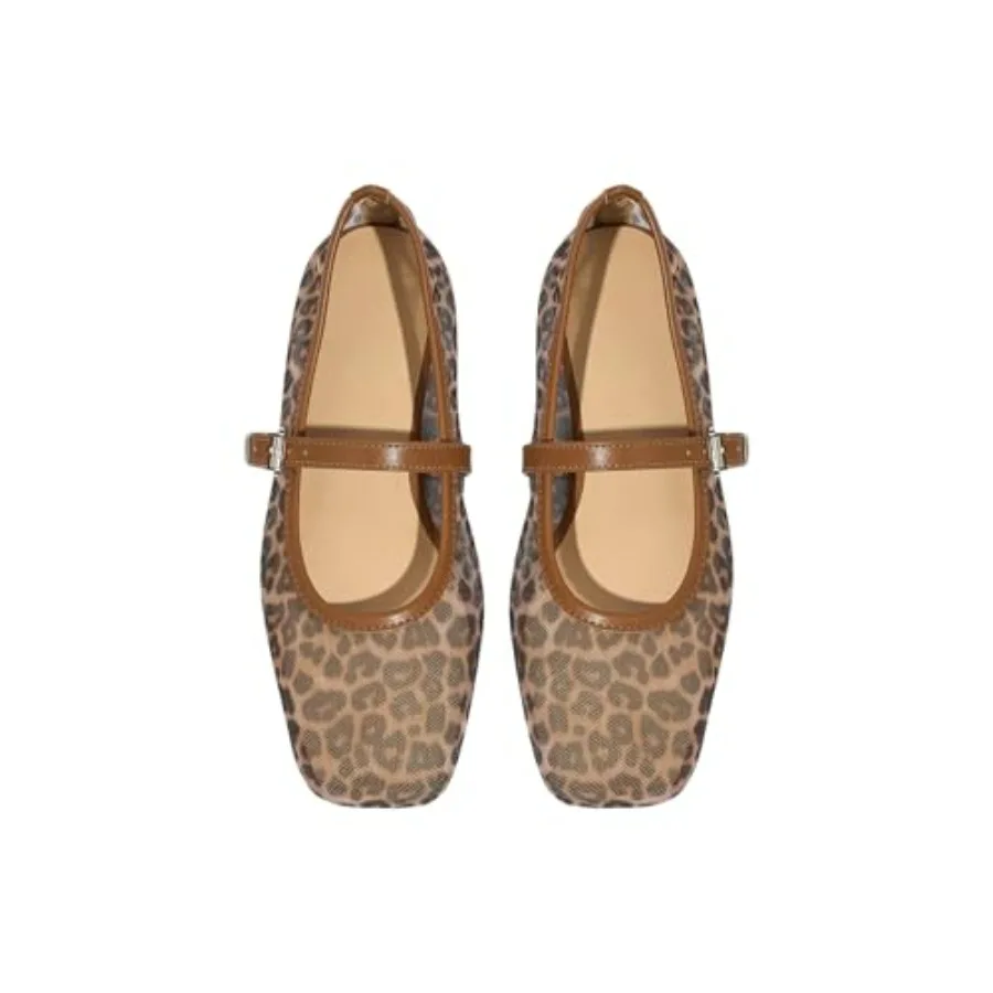 

Milumia Women's Mesh Ballet Flats Comfortable Dressy Trendy Square Closed Toe Maryjane Flat Shoes