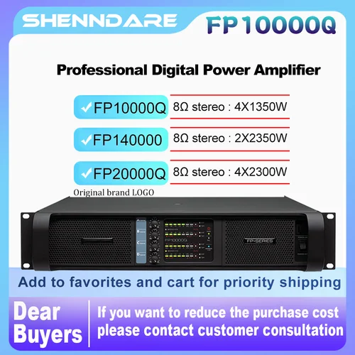 Imagen 1 del producto Amplificador de potencia de audio FP10000Q 4 canales 4x1350W 10000 vatios para espectáculos en vivo Disco profesional Dj Audio Altavoces lineales subwoofers Preamplificador Amplificador de sonido FP20000Q 4X2350W