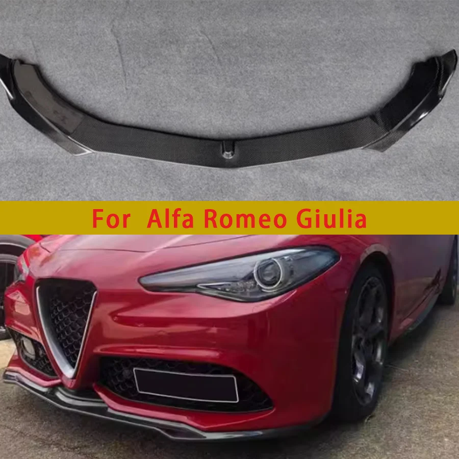  For Alfa Romeo Giulia Carbon Fiber Front lip Car Front Bumper Diverter Spoiler Diffuser Front lip chin Car Accessories body kit