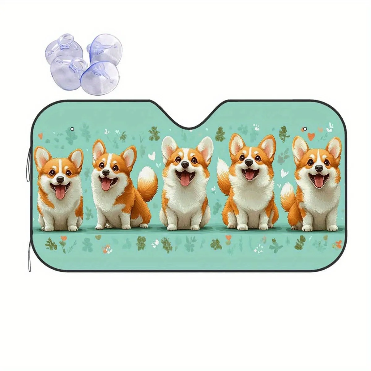 

1 шт. автомобильный солнцезащитный козырек с милым рисунком собаки корги, защита лобового стекла, солнцезащитный козырек, простота установки, сохраняет ваш автомобиль прохладу, идеально подходит для горячего W